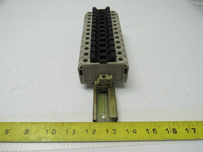 Weidmuller KSKM/32 1/4X1-1/4 Fuse Block Terminal Lot Of 12 With Mounting Rail