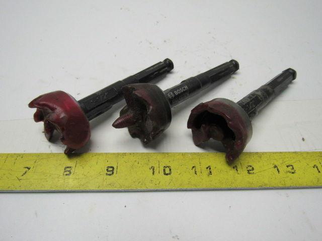Bosch 981 Self-feed Wood Boring Bit 1-1/2" Dia. 7/16" Hex Shank Lot of 3