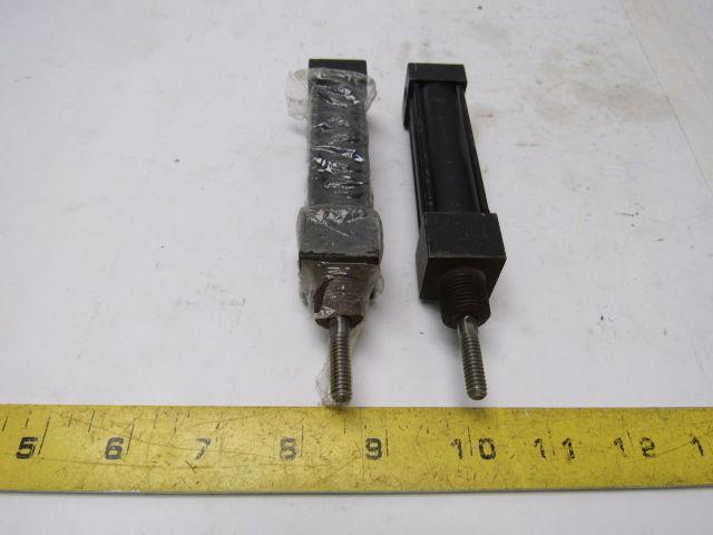 Schrader Bellows 7/8" Bore 1" Stroke Spring Return Cylinder 1/4" Rod Lot Of 2