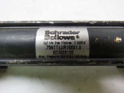 Schrader Bellows 7/8" Bore 1" Stroke Spring Return Cylinder 1/4" Rod Lot Of 2