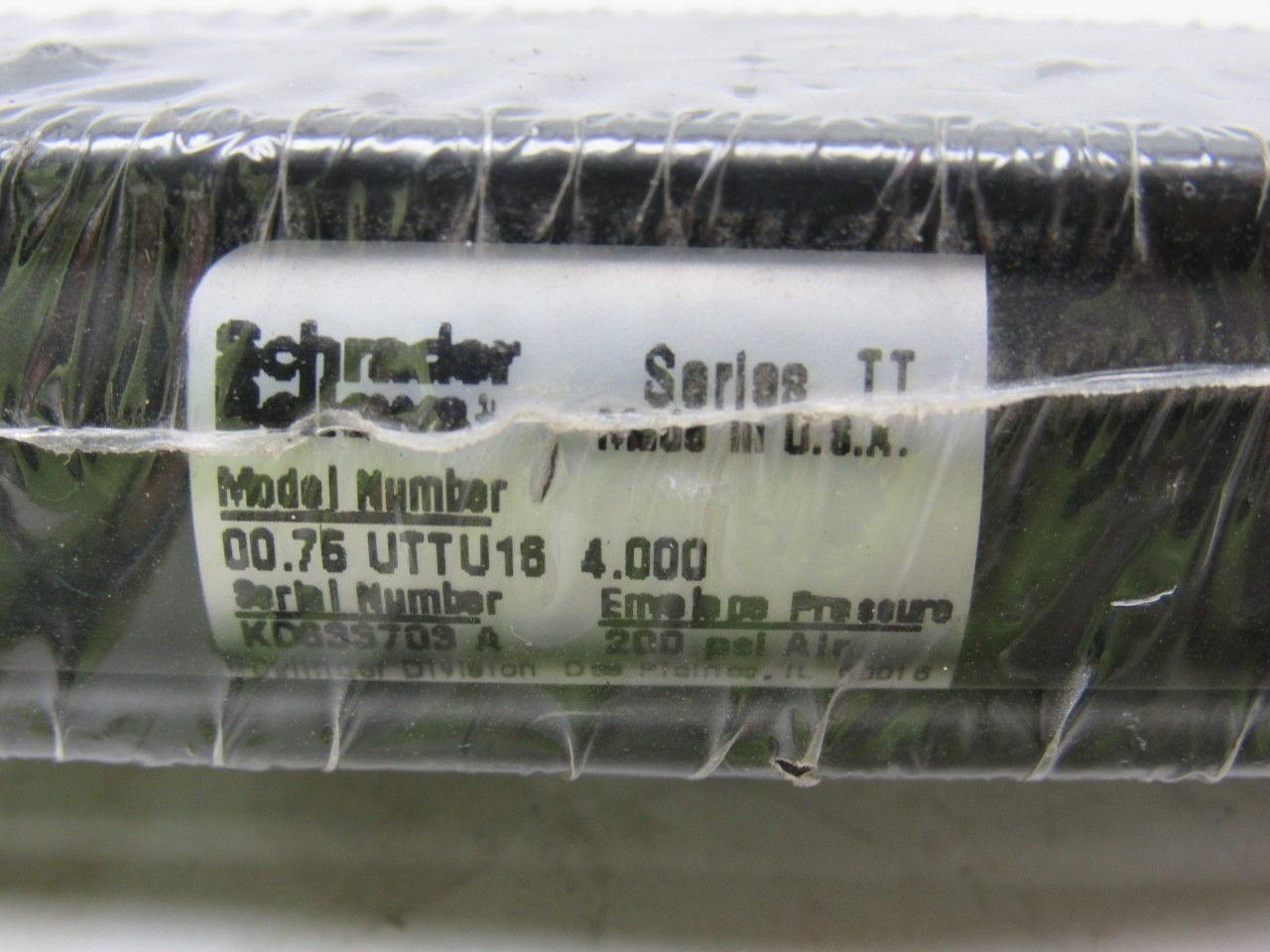 Schrader Bellows 00.75 UTTU16 Series TT 4" Stroke  3/4" Bore Midget Air Cylinder