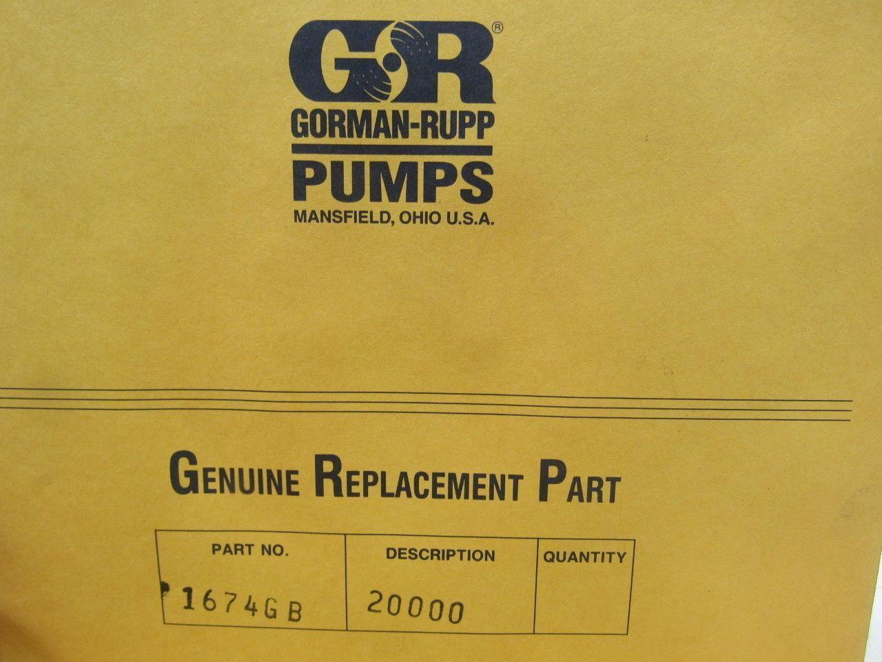 G-R Gorman Rupp 1674GB 20000 Flange Gasket CK Lot of 8