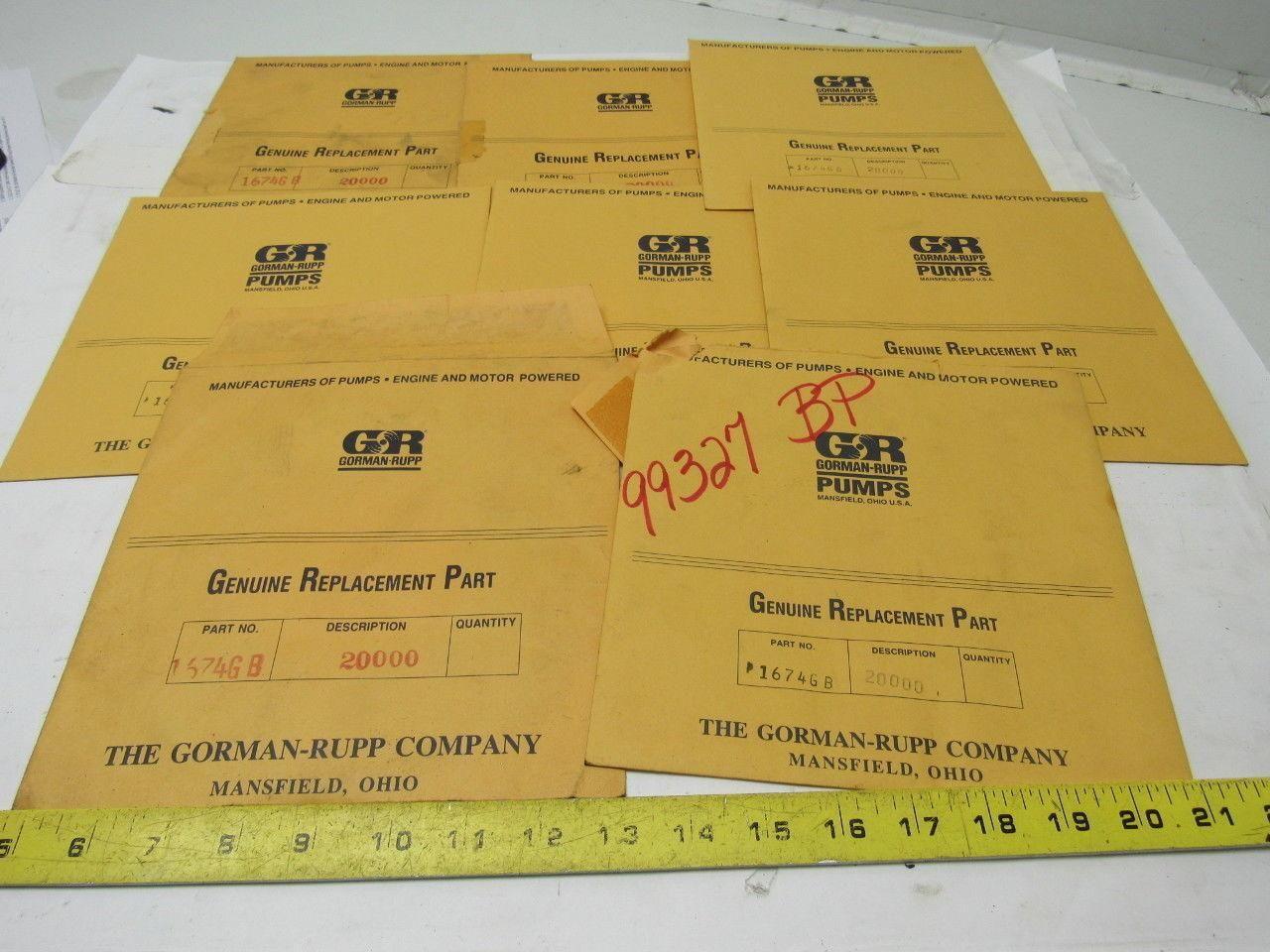 G-R Gorman Rupp 1674GB 20000 Flange Gasket CK Lot of 8