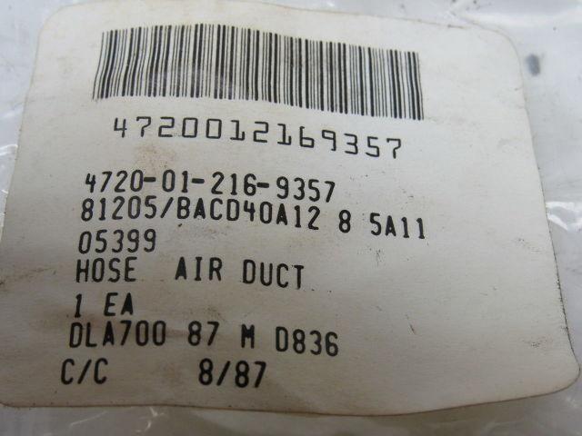 Boeing BACD40A12-8-5A11 Air Duct Hose 3" ID X 4.5" OAL 4720-01-216-9357