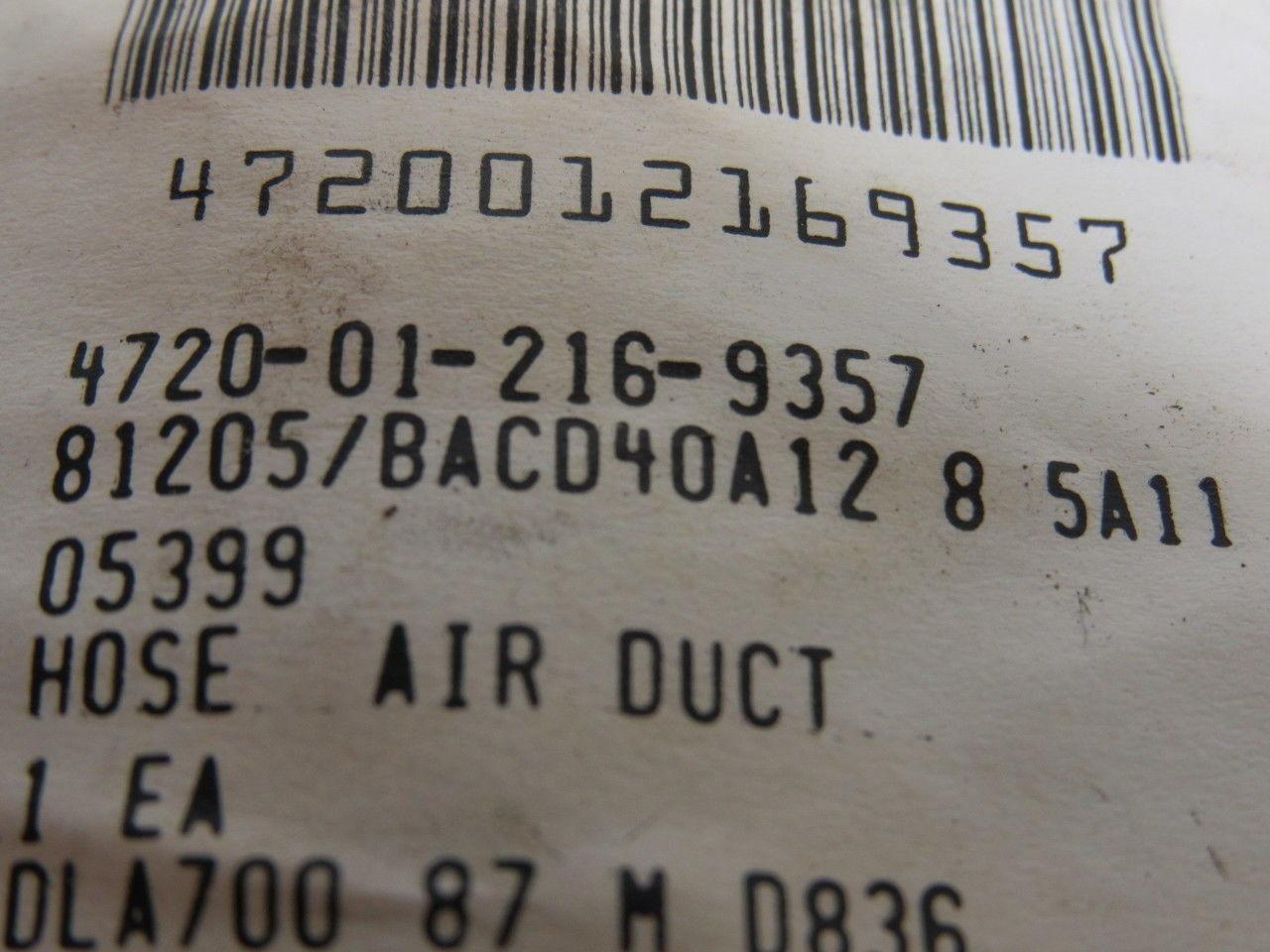 Boeing BACD40A12-8-5A11 Air Duct Hose 3" ID X 4.5" OAL 4720-01-216-9357