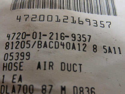 Boeing BACD40A12-8-5A11 Air Duct Hose 3" ID X 4.5" OAL 4720-01-216-9357