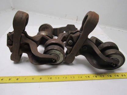 Jervis Webb 6968  Rivetless Chain Conveyor Trolley X-678 Size Lot Of 2 + Extras