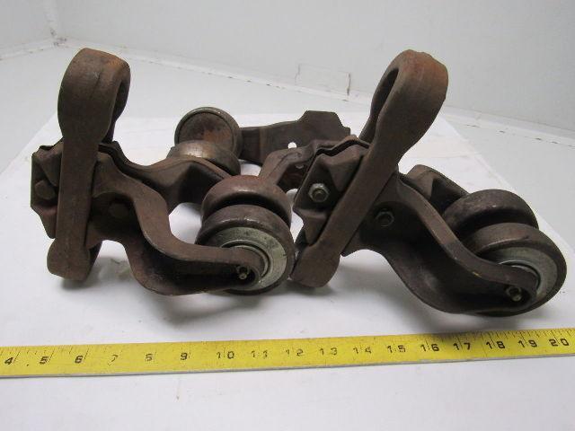Jervis Webb 6968  Rivetless Chain Conveyor Trolley X-678 Size Lot Of 2 + Extras
