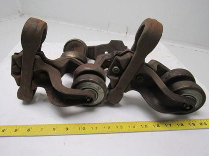Jervis Webb 6968  Rivetless Chain Conveyor Trolley X-678 Size Lot Of 2 + Extras