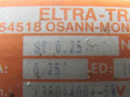 Eltra-Trafobau ST.0.25 Transformer .25 KVA Primary (380)400V Secondary (220)230V