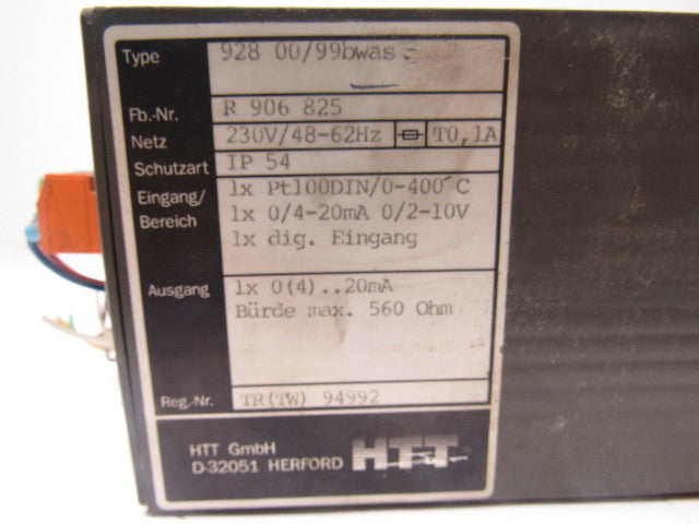 HTT 928 00/99bwas R 906 825 Flow Temperature Controller 230V 48-62Hz