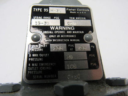 Fisher Controls 95H-30 Industrial Pressure Regulator