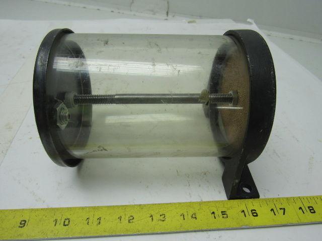 Remote Mount Gravity Feed Acrylic lubrication Reservoir 3-7/8" ID X 6-3/8" OAL