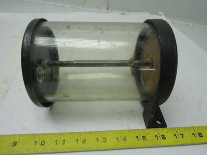 Remote Mount Gravity Feed Acrylic lubrication Reservoir 3-7/8" ID X 6-3/8" OAL