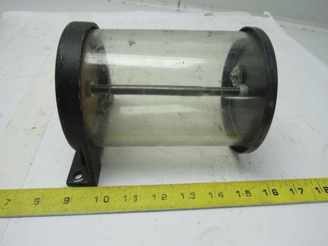 Remote Mount Gravity Feed Acrylic lubrication Reservoir 3-7/8" ID X 6-3/8" OAL