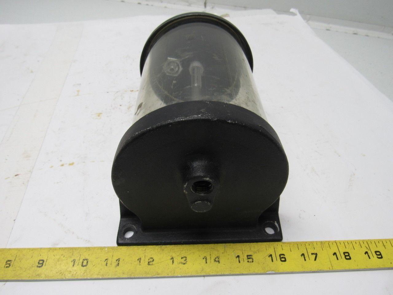 Remote Mount Gravity Feed Acrylic lubrication Reservoir 3-7/8" ID X 6-3/8" OAL