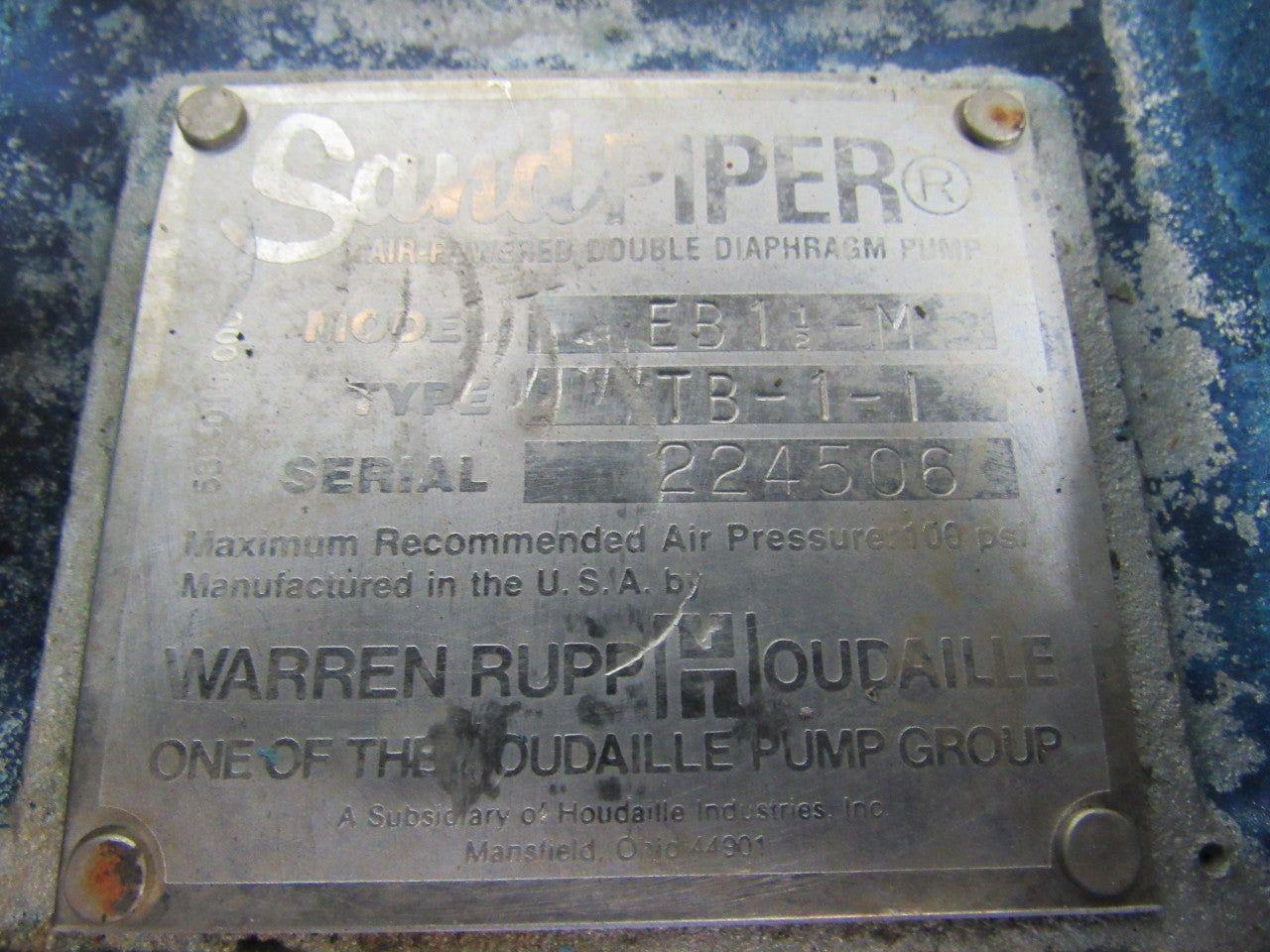 SANDPIPER EB1-1/2-M Type TB1-1 Air Operated Dual Diaphragm Pump 1 1/2"