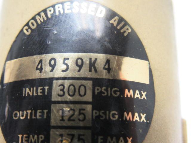 4959K4 Compressed Air Regulator 300 PSI In MAX 125 PSI Out