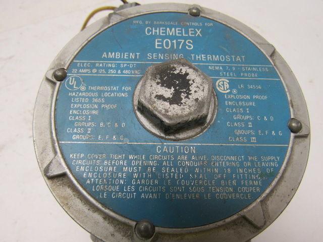 CHEMELEX E017S Nema 7 Ambient Sensing Thermostat Rated SP-DT 22A @ 125,250,&480V