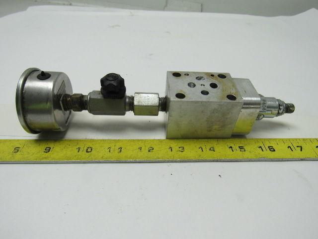 Sun Hydraulics EBP Sandwich Body Aluminum Hydraulic Manifold W/0-1500 Bar Gauge