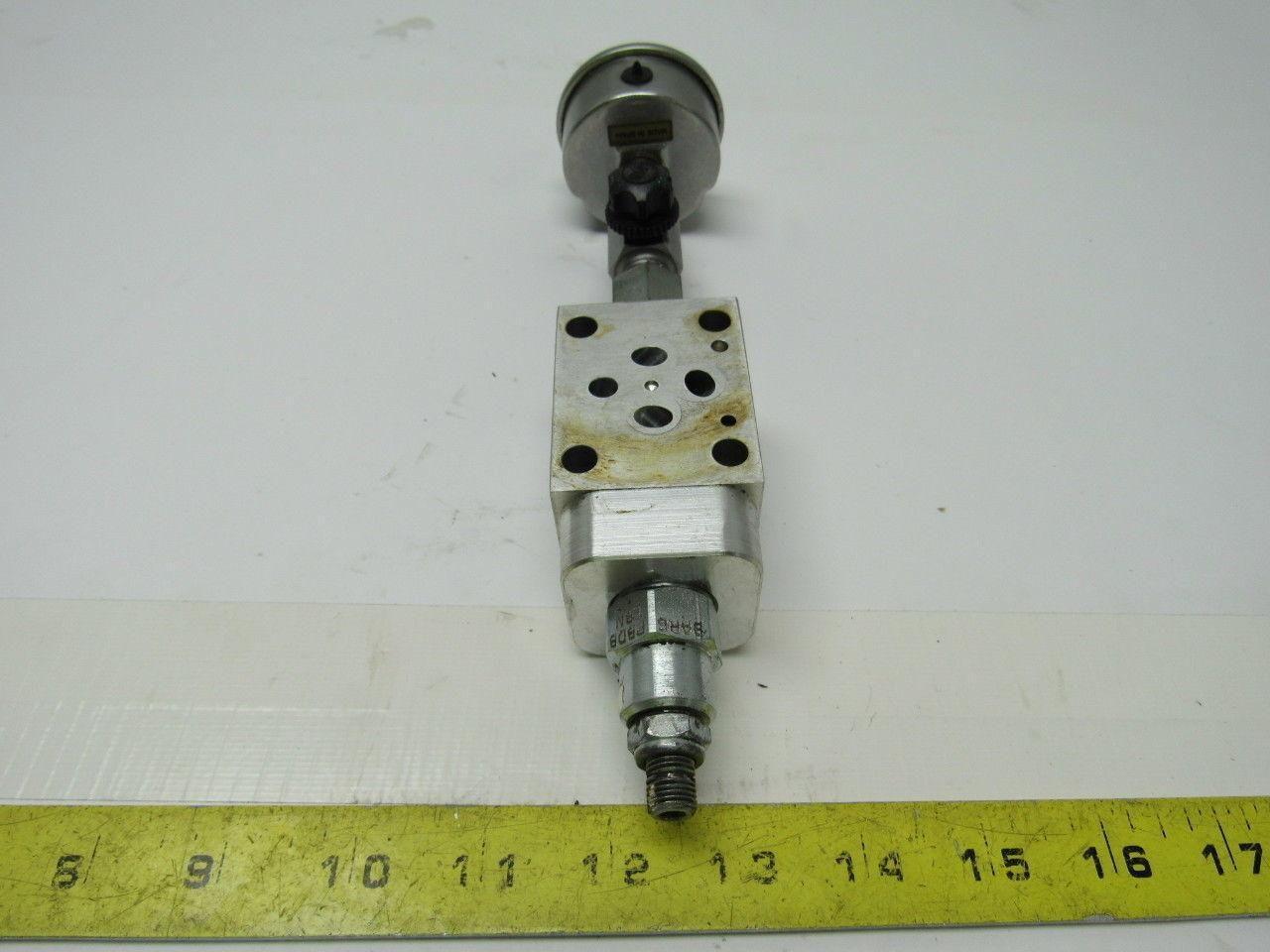 Sun Hydraulics EBP Sandwich Body Aluminum Hydraulic Manifold W/0-1500 Bar Gauge