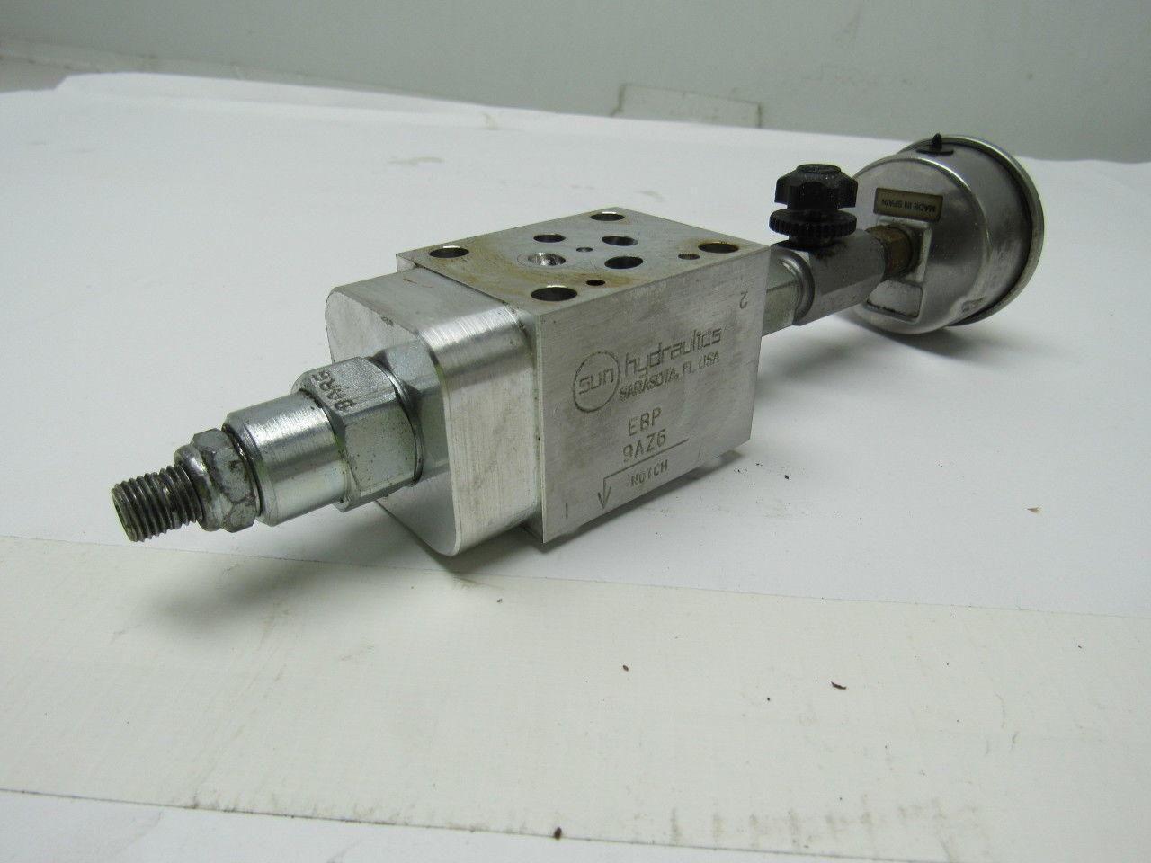 Sun Hydraulics EBP Sandwich Body Aluminum Hydraulic Manifold W/0-1500 Bar Gauge