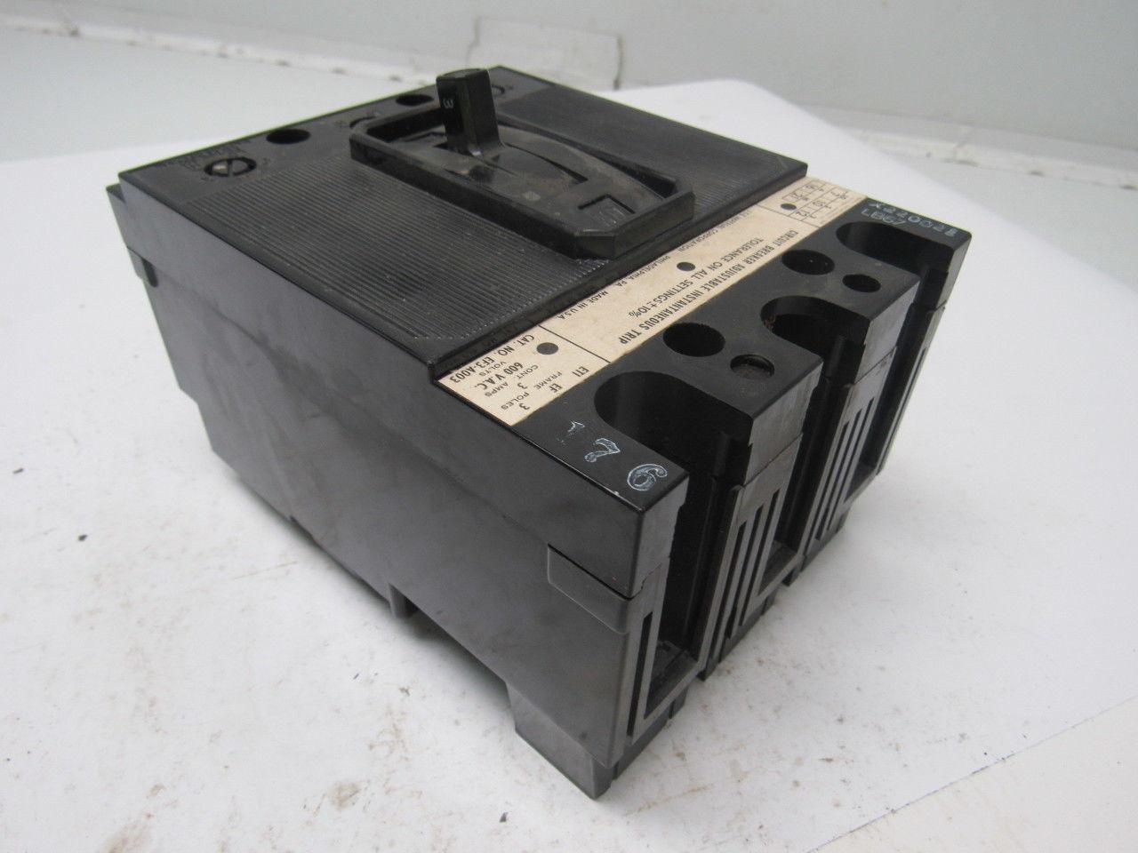 ITE X220021 ITE 3A 600V 3 Pole Molded Case Circuit Breaker EF Frame
