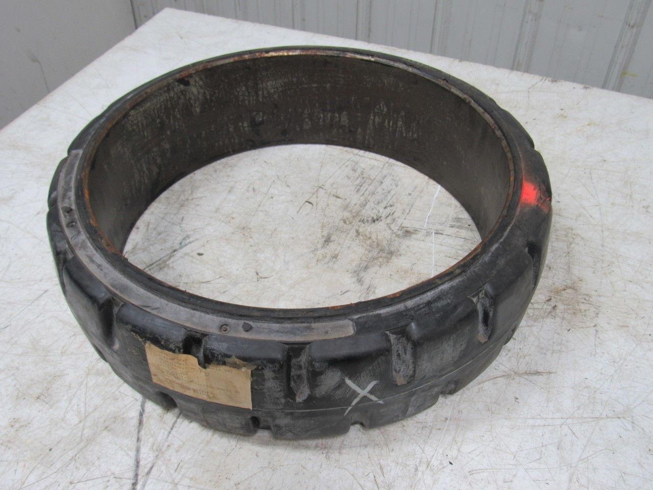 Mega-T Uniforce 22 X 6 X 17-3/4 Traction Press On Rubber Forklift Tire Wheel