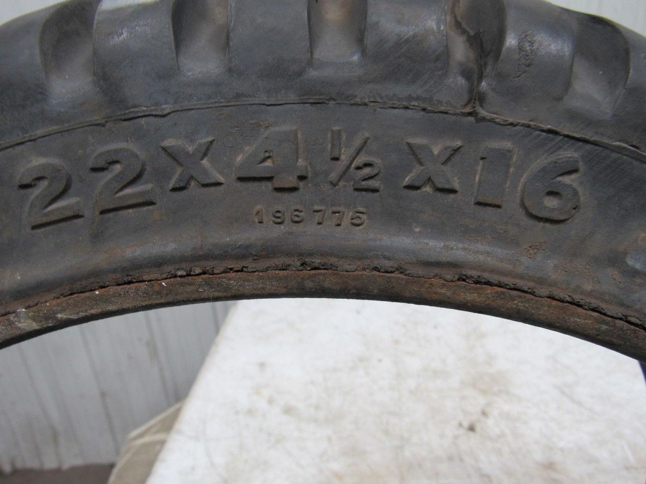 Goodyear 22 X 4-1/2 X 16 Press On Solid Rubber Traction Forklift Tire Wheel