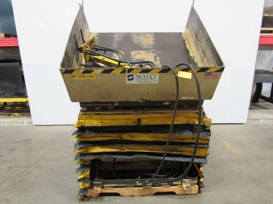 SCOTT 6000LB 3 Ton Air Pneumatic Lift Tilt Table 30 Degree Gaylord Tipper 48x48"