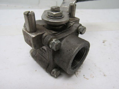 Parker 12F-SB12L-T-SS 3/4" Stainless Steel 2 Way Ball Valve PTFE Seat