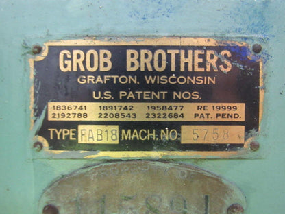 Grob Brothers FAB-18 Continuous Filing Vertical Band Machine
