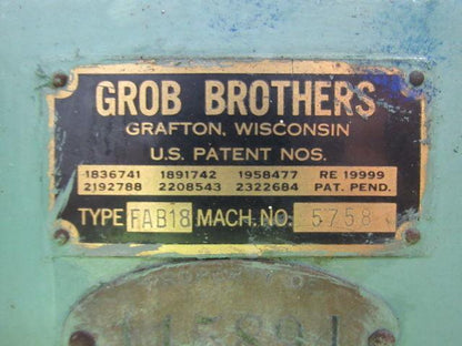 Grob Brothers FAB-18 Continuous Filing Vertical Band Machine