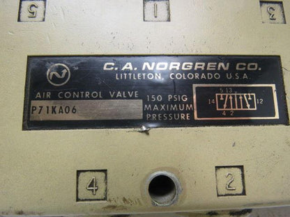 Norgren P71KA06 5-Port Air Control Valve 1/2" NPT Ports