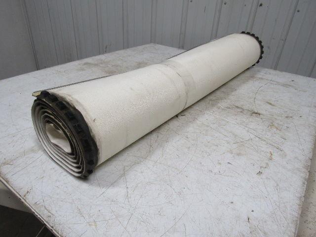 White Rubber Top Conveyor Belt Outside V-Guide 8' X 42-1/2" X 0.080"