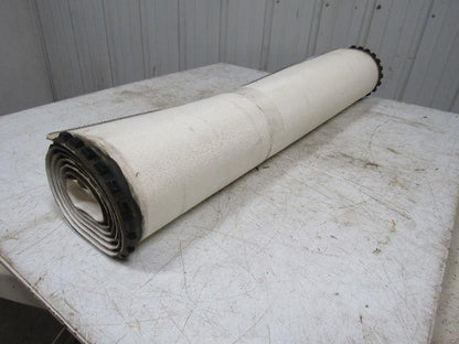 White Rubber Top Conveyor Belt Outside V-Guide 8' X 42-1/2" X 0.080"