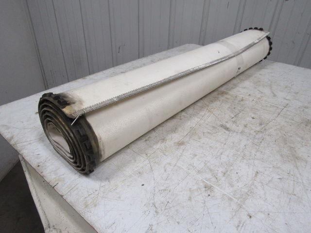 White Rubber Top Conveyor Belt Outside V-Guide 8' X 42-1/2" X 0.080"