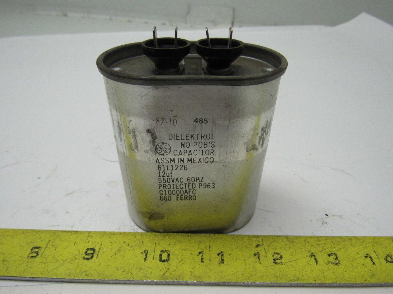 GE DIELEKTROL 61L1226 Capacitor 12uf 550VAC 60Hz Lot/6