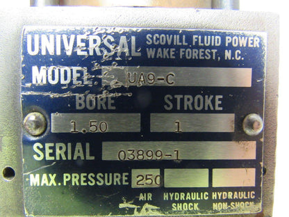 Universal UA9-C Pneumatic Cylinder 1.5" Bore X 1" Stroke