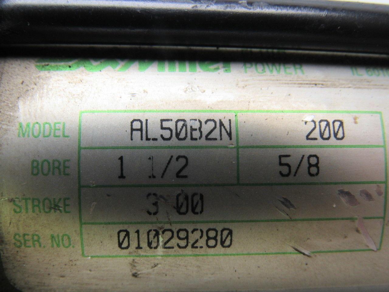 Miller Fluid Power AL50B2N Double Pneumatic Cylinder 1.5" Bore X 3" Stroke