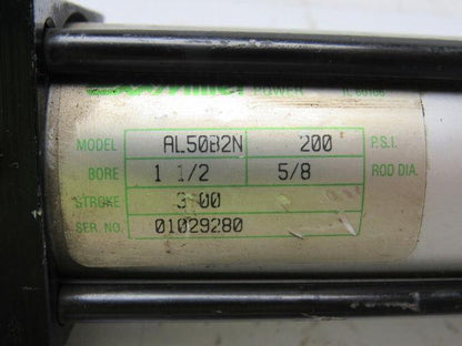 Miller Fluid Power AL50B2N Double Pneumatic Cylinder 1.5" Bore X 3" Stroke