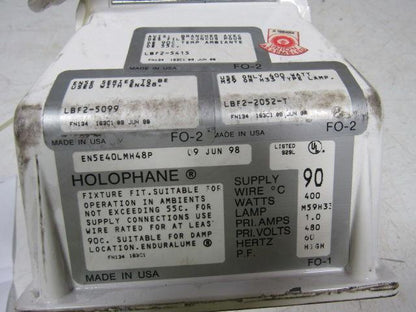 HOLOPHANE EN5E40LMH48P Enduralume Light Fixture 400 Watt 480V 60 Hz Use W/ EN428