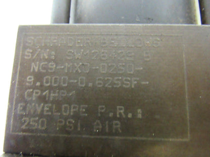Schrader Bellows NC9-MX0-0250 Pneumatic Cylinder 2.5" Bore x 9"+ 16" Stroke