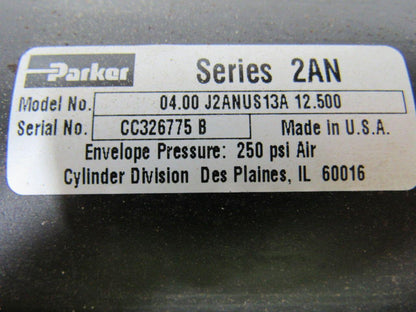 Parker 04.00 J2ANUS13A 12.500 4" Bore X 12.5" Stroke Pneumatic Cylinder