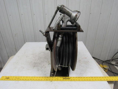 Alemite Stewart Warner 1233.B1 Hose Reel 19" Diameter W/3688-A Gear Oil Gun
