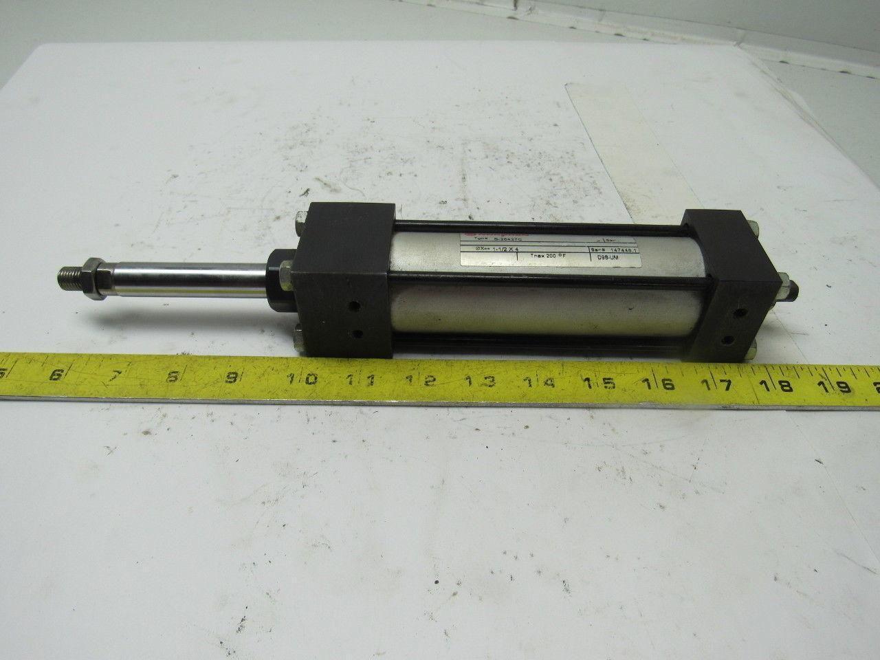 Norgren S-26427C Pneumatic Cylinder 1-1/2" Bore 4" Stroke W/Adjustable Stop