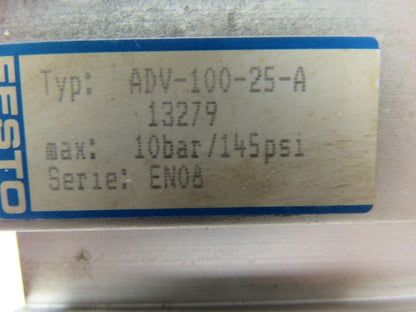Festo ADV-100-25-A Short Stroke Pneumatic Cylinder 100mm Bore X 25mm Stroke