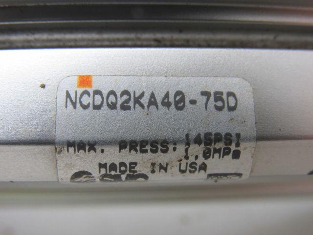 SMC NCDQ2KA40-75D Pneumatic Cylinder 40mm Bore 75mm Stroke W/Auto Switch