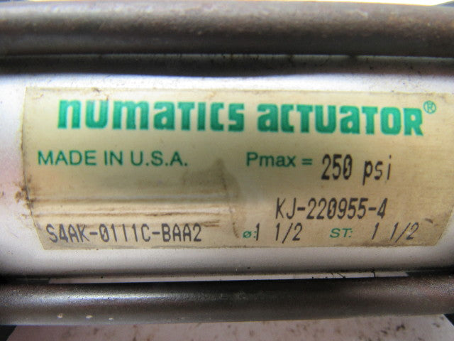 Numatics S4AK-01I1C-BAA2 1-1/2" Bore X 1" Stroke Pneumatic Cylinder