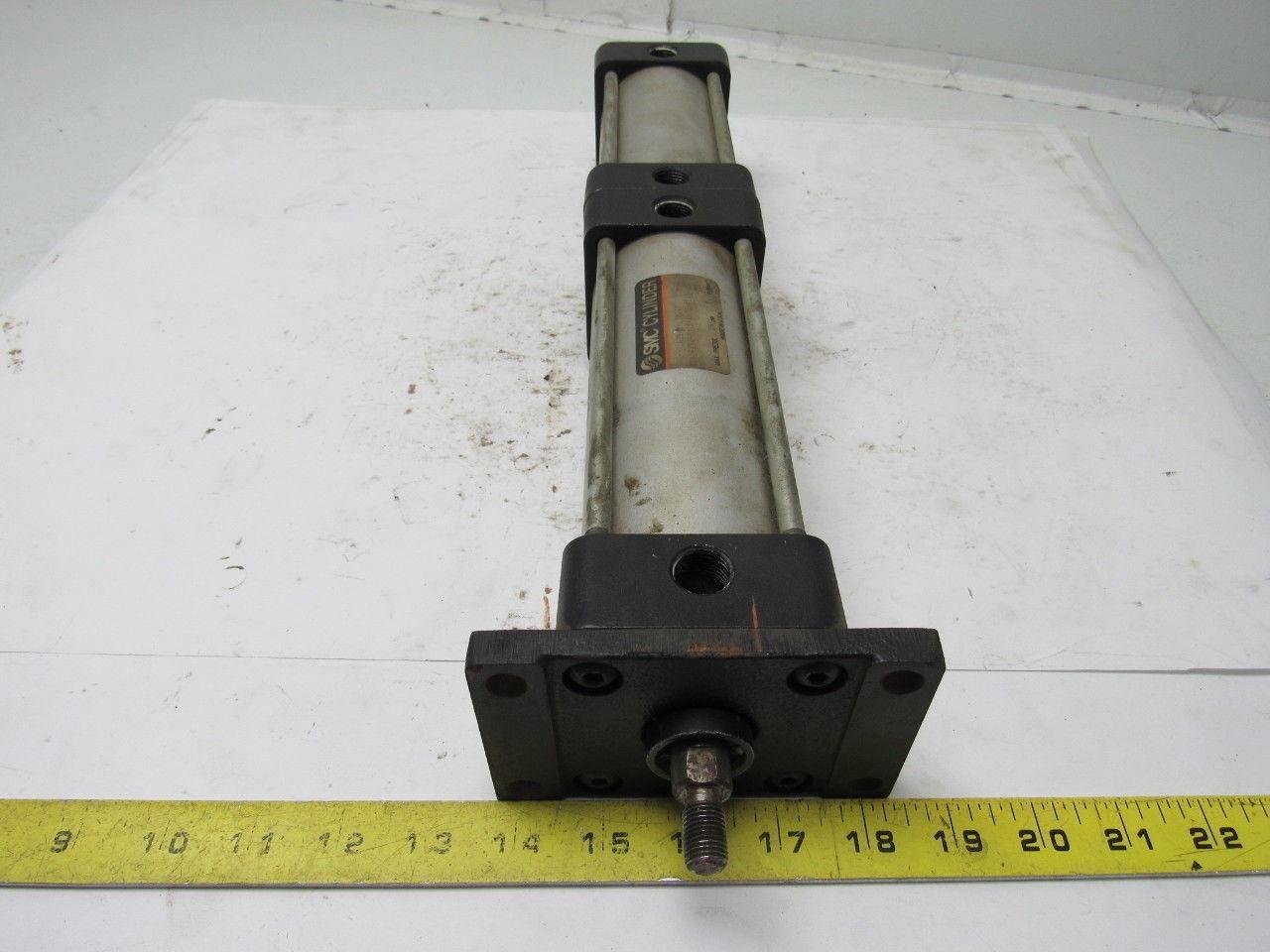 SMC NCA1F250-0325+0175-XC11 2-1/2" Bore X 3-1/2+1-3/4" Stroke Pneumatic Cylinder